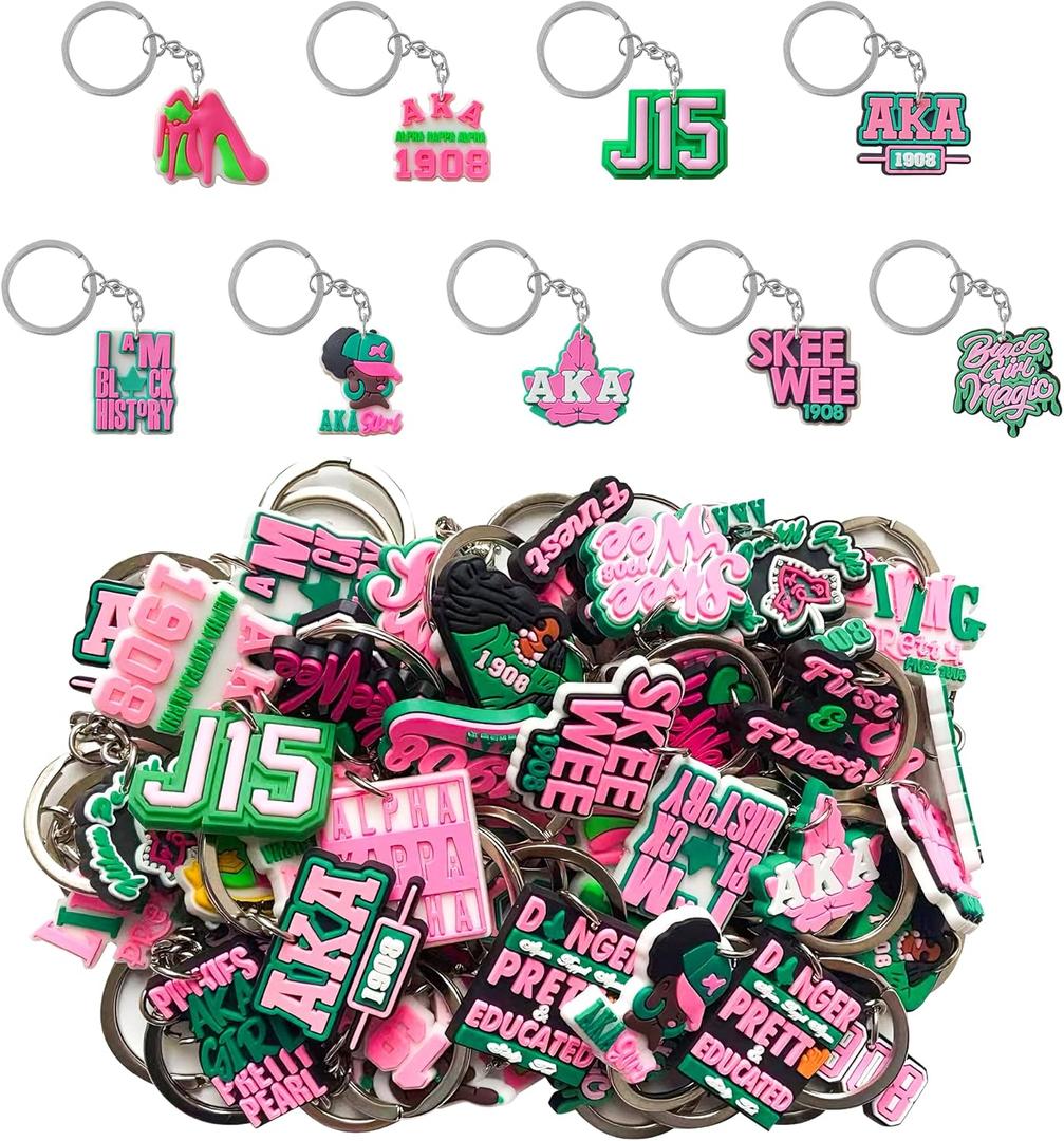 24 Pcs Alpha Kappaa Alpha Sorority Keychain, Aka Sorority Keychain Gift for Halloween Christmas Birthday
