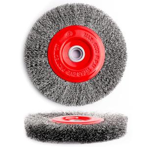 6 Inch Stainless Steel Wire Wheel Brush for Bench Grinder with 1/2-Inch and 5/8-Inch Arbor, 0.012" Coarse Crimped Stainless Steel Wire,for Rust Removal (1)