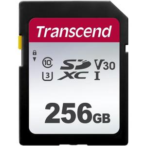 Transcend SDC300S 256GB SDXC SD Card, UHS-I U3 V30, 4K UHD & Full HD for DSLR Cameras/Digital Cameras/Trail Cameras/Camcorder, Up to 100MB/s, Class 10 High-Speed Memory Card