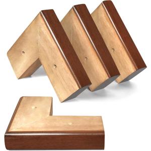 AORYVIC Wooden Bed Riser 1 inch Sofa Risers for Furniture L Shaped Couch Sofa Feet Dresser Leg Set of 4 (Brown, 1 inch)