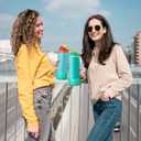 4 x yoelike Grid Silicone Boot for Owala Water Bottle, Anti-Slip Protective Sleeve for FreeSip/Twist/Flip, Bottom Bumper Cover for Watter Bottle Accessories (40 Ounces, Mint Green)