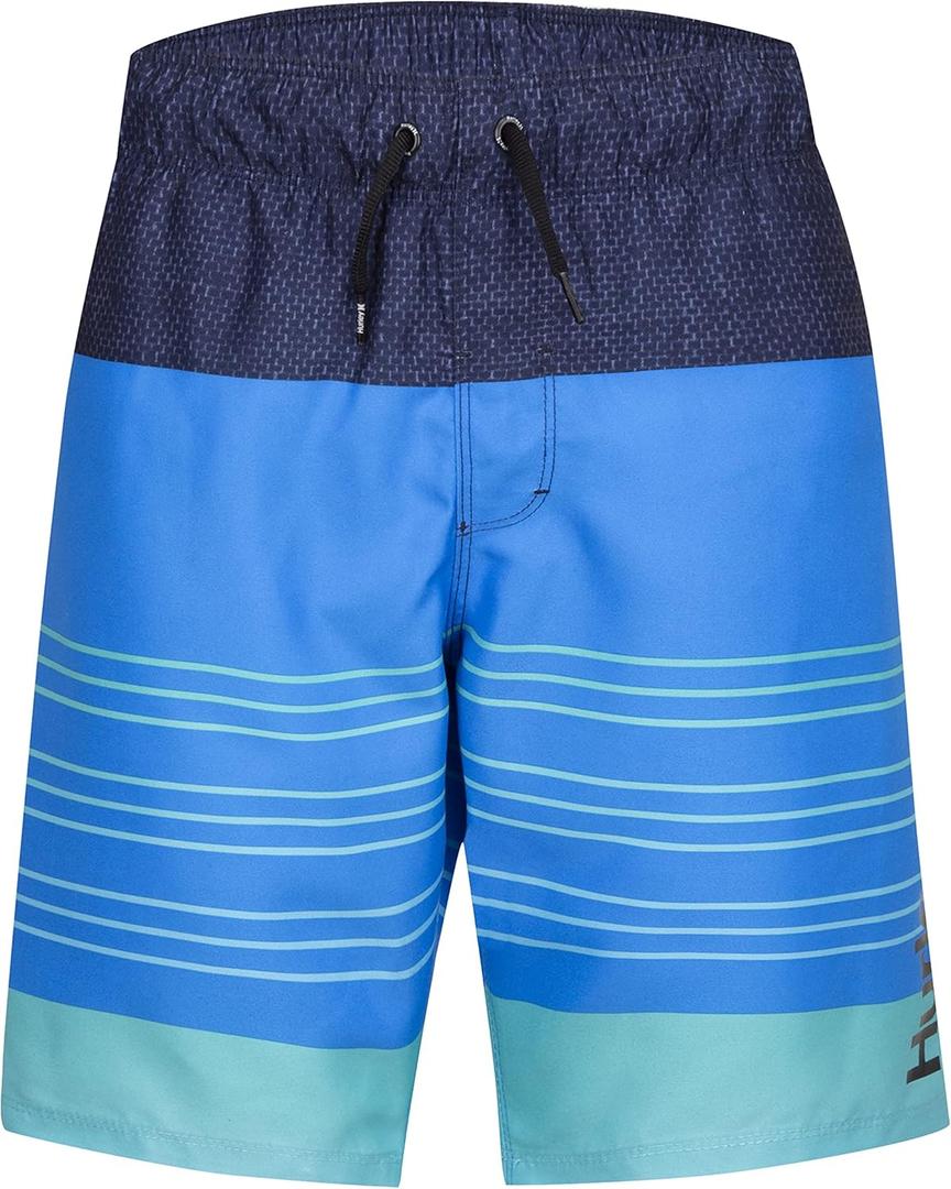 Hurley Boys' Pull on Swim Trunks (Small, Neptune Blue/Striped)
