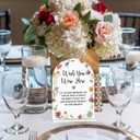 Acrylic Wedding Sign Wish You Were Here Signs for Ceremony Modern Calligraphy Arch Acrylic Table Top Signs for Wedding Reception and Event Party Table Decor (White Wildflowers)