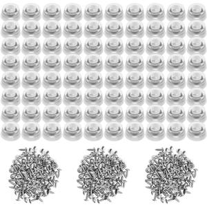 120 Pieces Transparent Soft Cutting Board Rubber Feet with 304 Stainless Steel Screws, 0.31 x 0.59 (HD), Clear, Non Marking, Anti-Skid, Fine Grips for Furniture, Electronics and Appliances