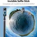 9.8ft Carbon Fiber Extended Selfie Stick - 3M Invisible Pole for Insta360 X5/X4 GoPro Hero 12/11/10 DJI Action Effect 360° Shooting with Universal 1/4" Mount