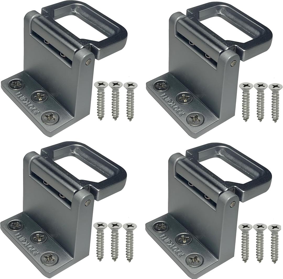 Window Security Locks, Sliding Door Locks, Sliding Window Stopper for Vertical & Horizontal Sliding Windows & Doors, Secure Your Window and Door with a Simple Flip, for Apartment, Home & Office 4 Pcs