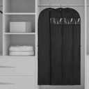 Garment Bags Covers,Hanging Clothes Bag, Suit Cover Bags with Clear Window for Hanging Closet Clothes Storage and Travel (Black, 60x180 cm)