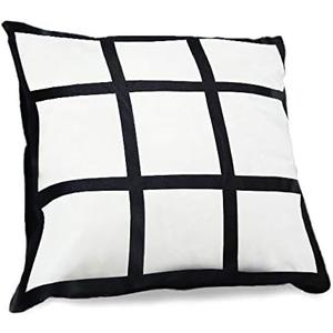 Sublimation Blanks Pillow Cases Cushion Cover Throw Pillow Covers 18" x 18" Sublimation Short Plush Photo Panel Pillow Covers 10PCS (Black Back)