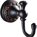 Leyden Brass Towel Hooks, Oil Rubbed Bronze Robe Hooks Antique for Bathroom Cloakroom Kitchen (ORB)