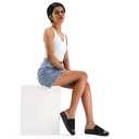 mysoft Women's Knit Platform Sandals Breathable Non-Slip Summer Slides (Black, 6.5)