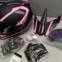Adult Off-Road Motorcycle Helmet, Dot Approved Full Face Helmet, Equipped with Sun Visor and Detachable Inner Liner, Fashionable and Lightweight Design. (Pink, Medium)