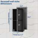 Neodrain No Tile Shower Niche Insert Tile Ready, Black Recessed Wall Niche for Shower Organizer(Inner Size 12"x24") - Stainless Steel Built-in Bathroom Shelf, No Tile Needed, Matte Black, 12X24In