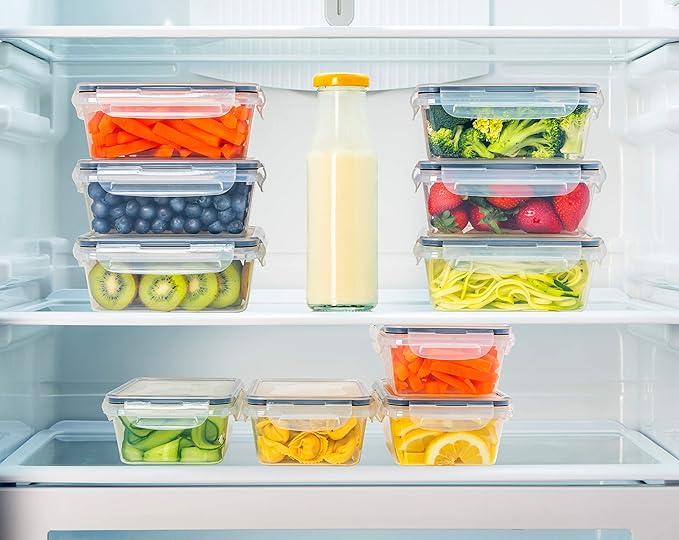Large Plastic Food Storage Container with airtight Lid for Pantry 2 Pack 12"×9"×3" & 14"×10"×6"