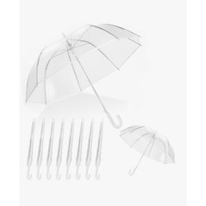 8 Pcs Clear Umbrella Wedding,Windproof Clear Umbrellas for Rain,Large Clears Umbrella for Two People,Transparent Umbrellas Bulk with J Shaped Handle for Wedding Supplies,Outdoor Activities