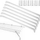 Uenhoy 6 Pack White 12 Inch Support Brackets for Wire Shelving, Wire Shelf Brackets Closet Shelf Bracket for Wardrobe Closet Support, with Anchors and Screws