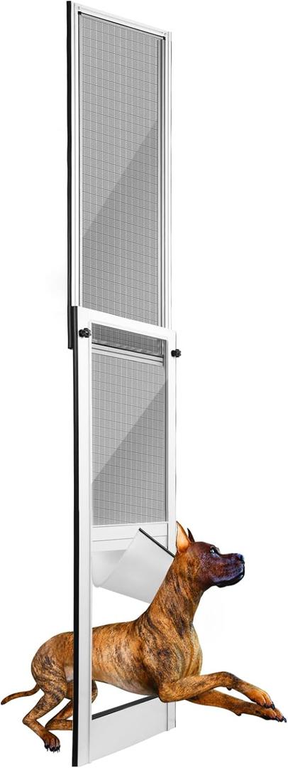 Neuradical Large Dog Door for Sliding Glass Door, Aluminum Alloy Sliding Door Dog Door Insert for Patio Pets Door with Lockable Panel Magnetic Closure Ideal for Large Dogs Cats
