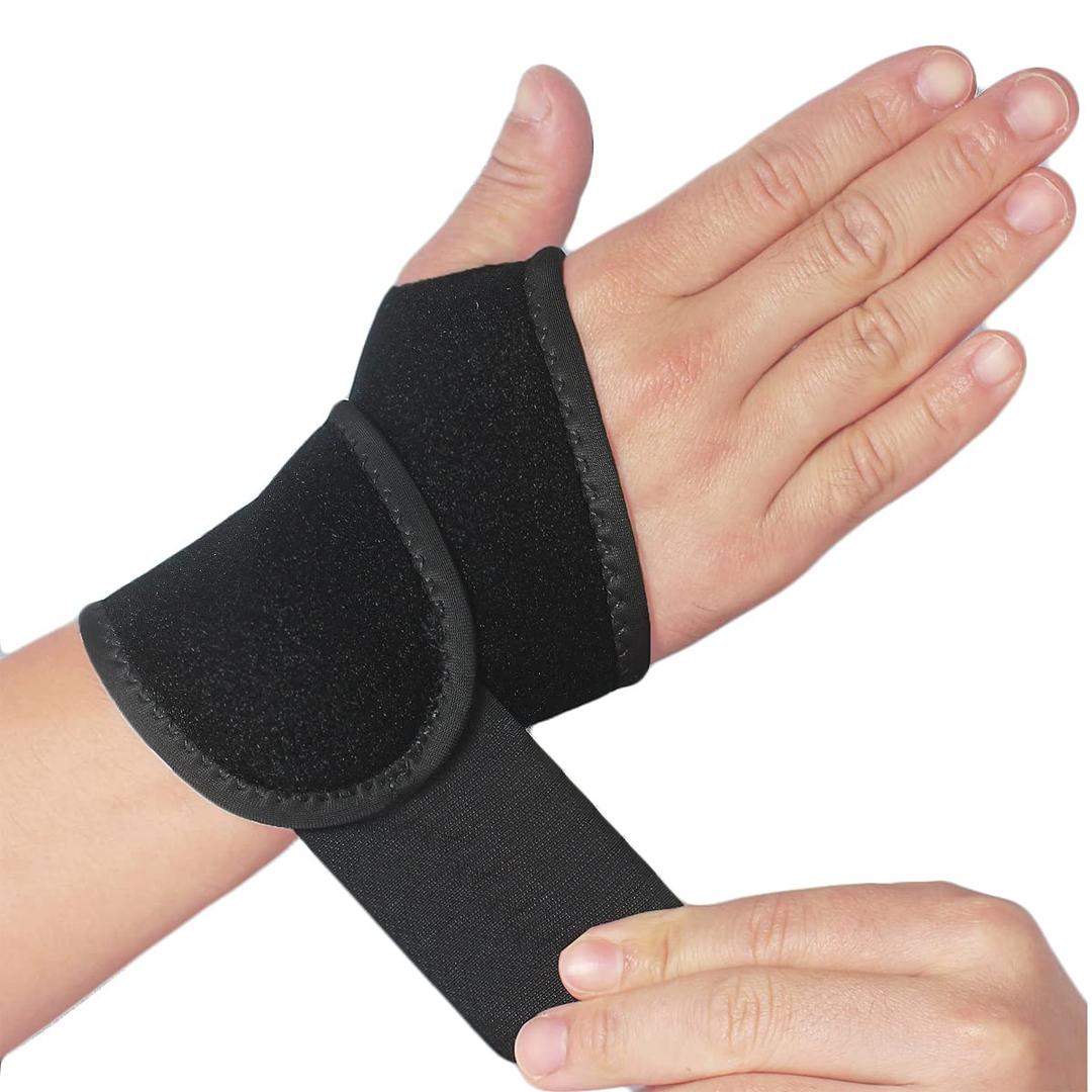 YUNYILAN Wrist Brace Wrist Wraps for Carpal Tunnel 2 Pack Wrist Brace Compression Straps Hand Support, Adjustable Wrist Support for Arthritis and Tendinitis, Joint Pain Relief (Black)