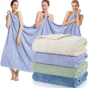 Newwiee 4 Pcs Oversized Bath Towel 40'' x 80'' Bath Sheet,Fresh Colors