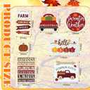 Jetec 12 Pcs Thanksgiving Tiered Tray Decor Pumpkin Maple Leaf Table Centerpieces Decorations Farmhouse Truck Wooden Sign Decor for Autumn Harvest Home Kitchen Supplies