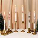 2 Pack Christmas Taper Candles, 10 Inch Unscented Candlesticks with Reindeer Design for Table Centerpiece, Fireplace Mantel, Advent Wreath, Winter Wedding and Festive Home Decor