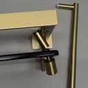 Alise Bathroom Glass Shelf with Double Towel Bar, Tempered Glass Bathroom Shelf Wall Mounted, SUS304 Stainless Steel Modern Floating Shelf, Brushed Gold, 20 inch (Gold and Black)