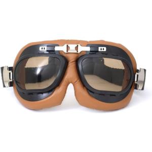 Motorcycle Goggles Vintage Aviator Pilot Style Cruiser Scooter Motocross Goggle for Men, Women,Adults