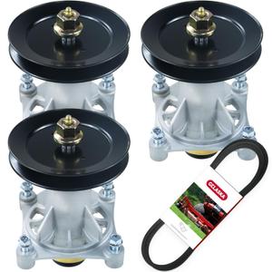 GELASKA 3 Pack 587819701 Spindle Assembly Kit with 153535 Pulley 587686701 Belt Replaces 187292, 192870, 187281, 587820301, 532187292, 539112057, 587125401, 532187281, 532192870, 532192872, 587253301