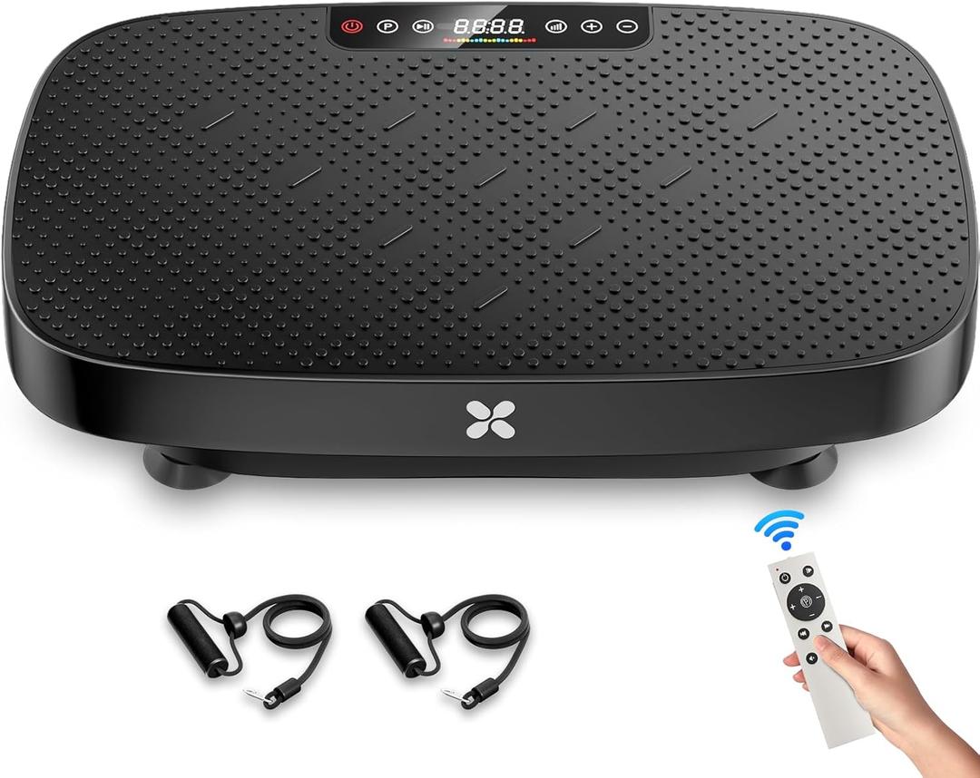 Vibration Plate Exercise Machine for Lymphatic Drainage Weight Loss, Shake Plate Whole Body Workout Waver Vibrating Plate Platform, Fitness Equipment for Fat Burner Gifts for Women Men (Black)