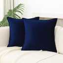 JIAHANNHA Velvet Navy Blue Throw Pillow Covers Pack of 2 Decorative Soft for Couch Sofa Bedroom Livingroom Car 2020 Inches
