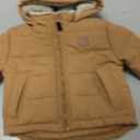 LONDON FOG Baby Boys' Heavyweight Puffer Jacket Fleece-Lined Brushed Microfiber Winter Coat (Beige), Size: 24M