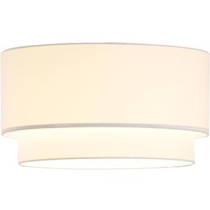 Artiva USA 16.5"X16.5" X 8"H Large Premium Double Drum Linen Shade - Off White, Fully Assemble, one Piece Shade