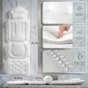 Luxury Full Body Bath Pillow for Tub - 4D Air Mesh Bathtub Cushion Mat with Extra Thick Neck, Back & Lumbar Support - Ergonomic Spa Pillow for Headrest & Shoulder Relief, Non-Slip, White