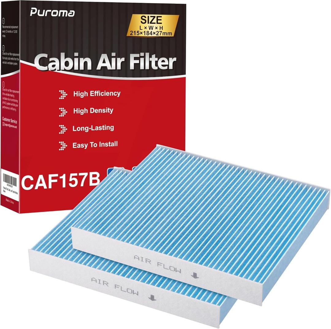Puroma Cabin Air Filter, Compatible with Subaru, Toyota Camry, RAV4, Highlander, Corolla, Sienna, Pruis, Venza and Avalon, Lexus, Mazda, Replacement for CP157, CF12157