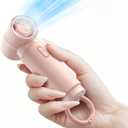 2 x Handheld Portable Mini Fan, Personal Small Pocket Design with Hook, 19500RPM Powerful Motor Trubo, 10H Max Cooling time USB Rechargeable, 5 Speeds for Women/Men/Travel/Beach/Outdoor- Pink