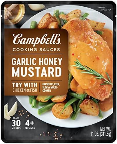 Campbell’s Cooking Sauces, Garlic Honey Mustard Sauce, 11 Oz Pouch BEST USED BY: 09/26/25