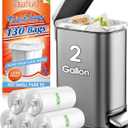 2 Gallon 130 Counts (fit 1.8-2 Gal) Small Trash Bags Garbage Bags by RayPard, 6-7.5 Liter Waste Basket Liners fit 1.6-2, 2.1, 2.2 Gal Trash Can for Home Office Kitchen Bathroom Bedroom, Clear 5 Pack