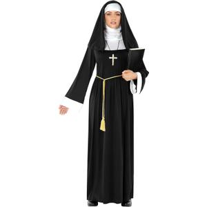 Morph Nun Costume for Women, Adult Nun Outfit with Habit, Plus Size Nun Attire, Religious Costume for Women (Medium)