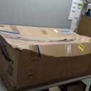 ChooChoo Farmhouse Console Table, Entryway Table with Storage Shelf, Coffee Bar Cabinet, Narrow Buffet Sideboard for Kitchen, Hallway, Living Room, White