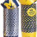 University of Michigan Baking Cups (48 Pcs) for U of M Wolverines Football, Birthday, and Graduation Party Decorations (Michigan Wolverines)