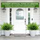 TURNMEON 20 Bundles Artificial Plants Outdoor Faux Boston Fern 17 Inch Long Length Summer Decor, Fake Plants UV Resistant No Fade Plastic Greenery Shrubs Flowers for Garden Porch Indoor Cemetery Decor
