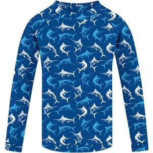 UNIFACO UPF 50+ Little Boys Long Sleeve Rash Guard Swim Shirt Premium Sun Shirt for 1-8 Years