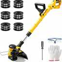 Cordless String Trimmer for Dewalt 20V Max Battery (No Battery), 12-Inch Electric Weed Grass Trimmer, 800W Brushed Motor, 8810RPM, Auto Line Feed, w/ 6 Line Spools, Adjustable Handle