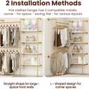 Industrial Pipe Clothing Rack Wall Mounted Heavy Duty, Space Saving Garment Hanger System for Wardrobe/Walk-in Closet, Gold