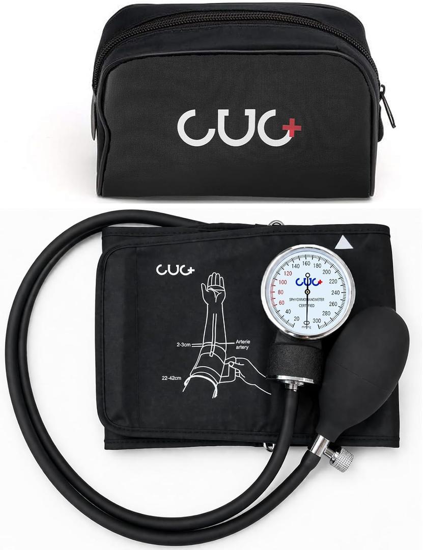 Professional Aneroid Sphygmomanometer, Blood Pressure Cuff Manual, Precision Copper & Brass Movement, Medical-Grade PVC Tubing, Medical Ultrasound Equipment, Ideal for Doctors, Nurses, and Students