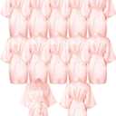 Patelai Bridesmaids Robes for Women Silk Satin Kimono Short Robe Bulk Bridal Party Getting Ready Outfits Wedding Sleepwear (Pink)