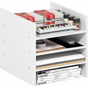 Furinno Cubicle Cube Insert, 3-Shelf Cube Organizer, 3-Tier Shelf Accessory, Fits into Furinno Triple Thick Cubes, IKEA Kallax, for Organizers and Storage, White