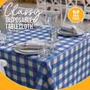 Exquisite Picnic Table Cover - 12 Pack Premium Rectangle Plastic Tablecloth - Blue & White Checkered BBQ Plastic Table Cover - Gingham Checkerboard Disposable Plastic Tablecloth 54" x 108" Rectangle
