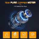 12V 75W Fuel Transfer Pump Kit, 110GPH Gas Transfer Pump with High Elastic Fuel Pipe & 2 Power Cables, Great for Vehicles, Boats, Equipment, Gasoline, Diesel (110GPH, SET)