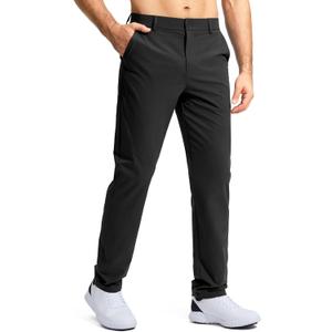 Pudolla Men's Golf Pants Stretch Work Dress Comfy Pants Lightweight Quick Dry Casual Slacks Trousers with Pockets (Black)32W 34L
