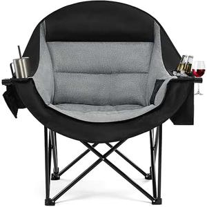 apollo walker Extra Wide Oversized Camping Chair - Heavy Duty Padded Folding Chair with Cooling Bag, Cup Holder & Carry Bag